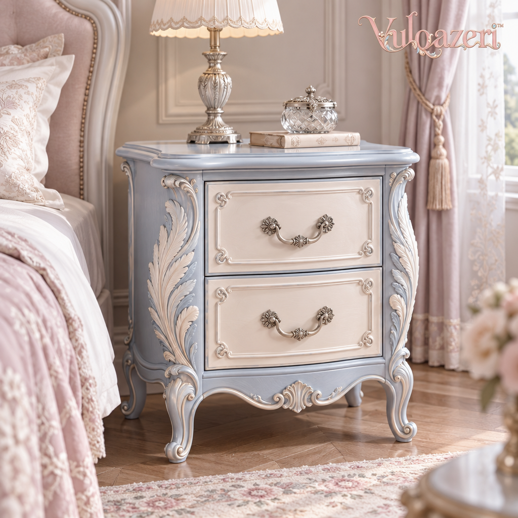 Vulqazeri Powder Blue Two-Drawer Nightstand view 1