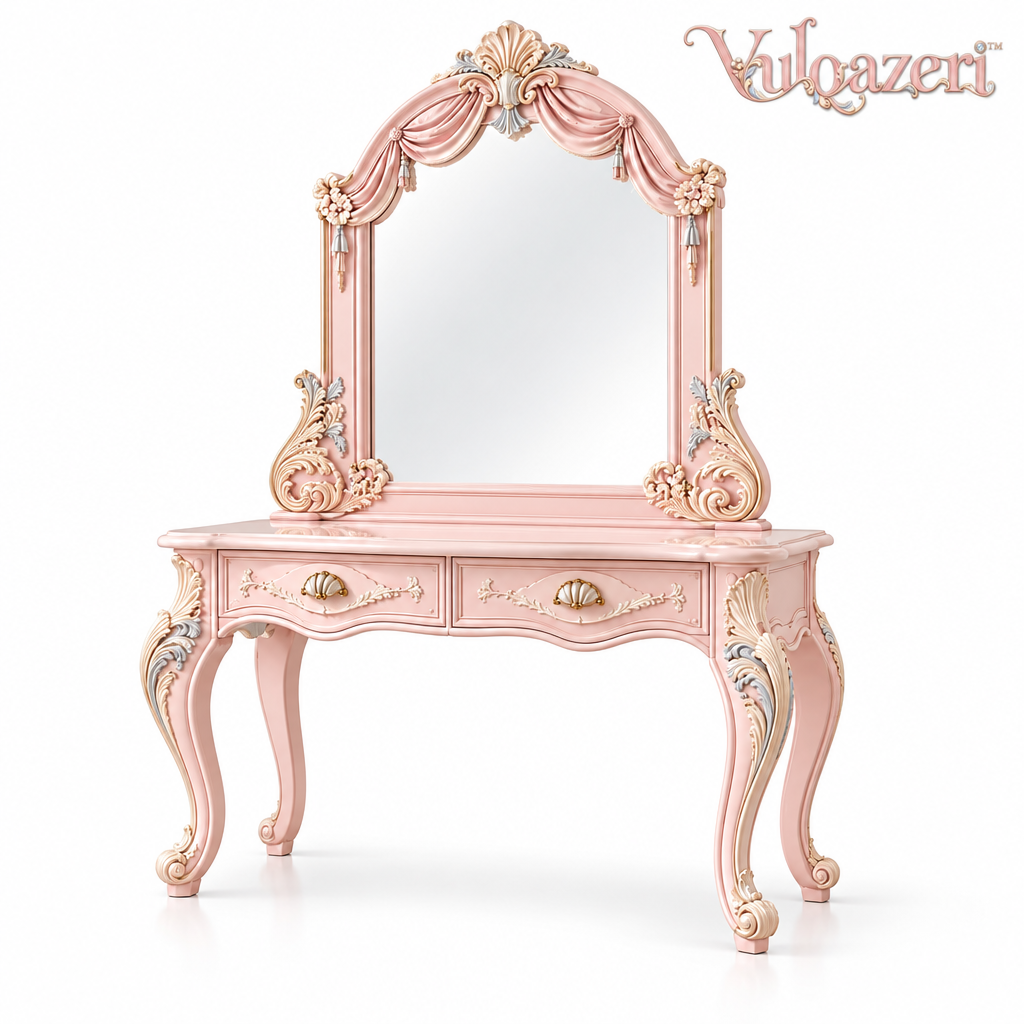 Vulqazeri Blush Draped-Mirror Vanity view 4