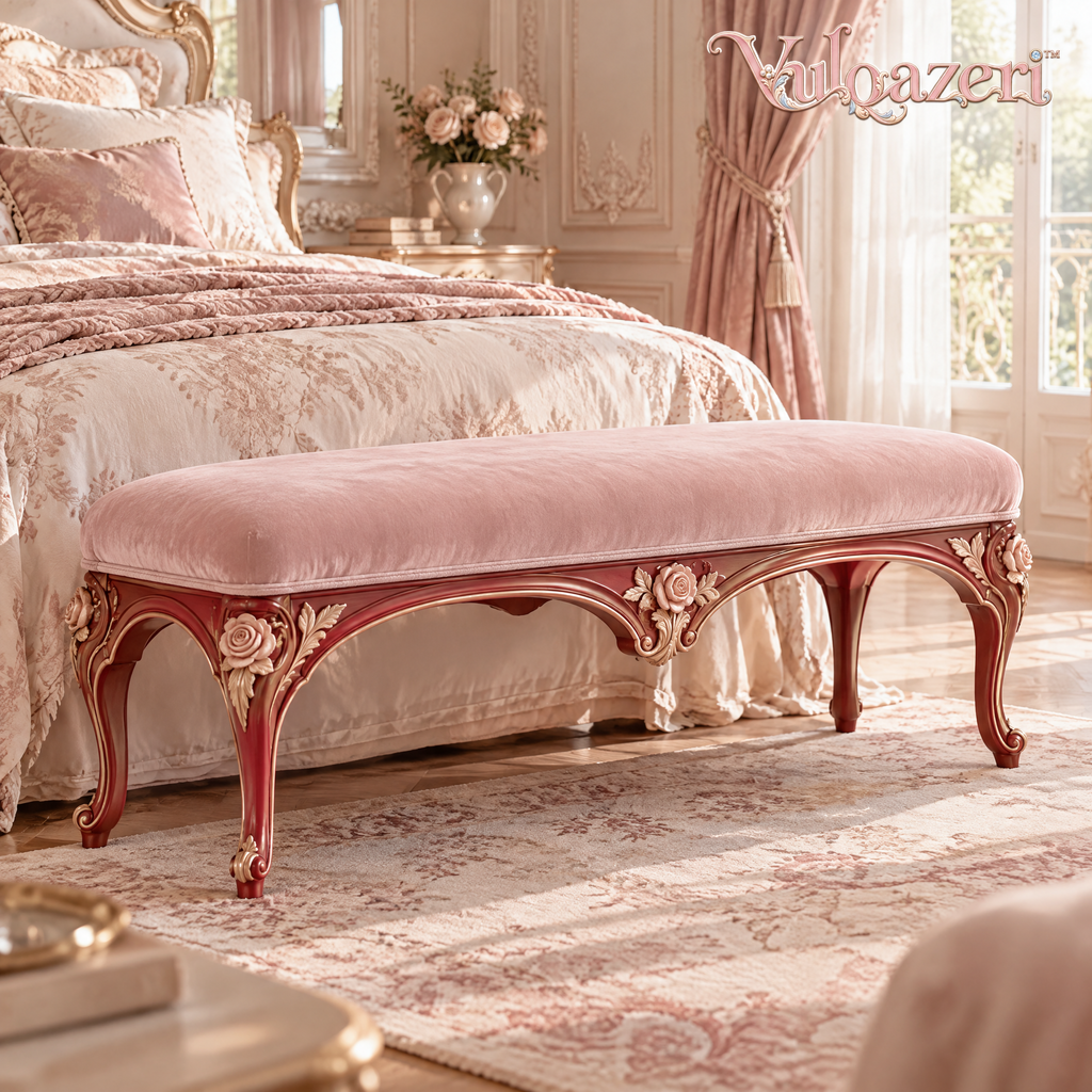 Vulqazeri Blush Rose End-of-Bed Bench view 1