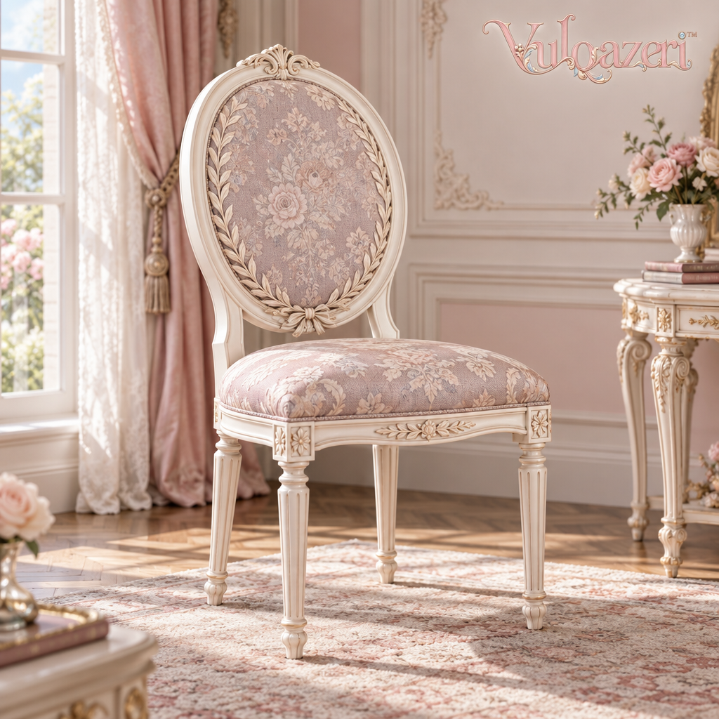 Vulqazeri Lilac Floral Oval-Back Chair view 1