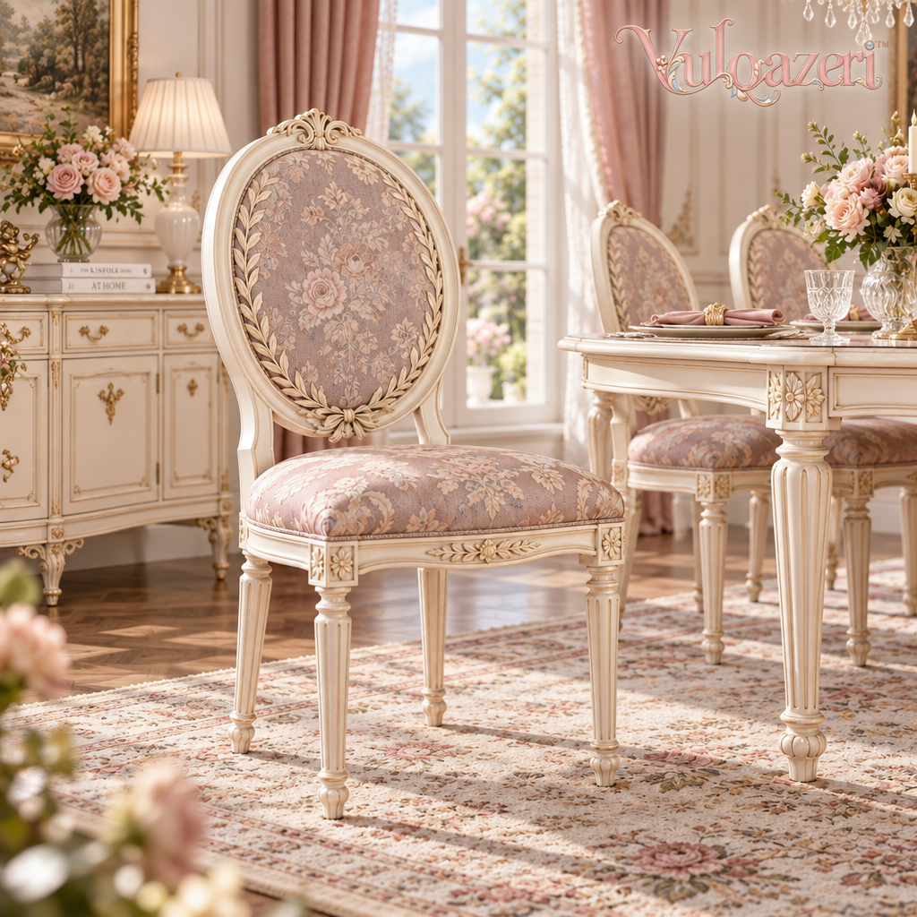 Vulqazeri Lilac Floral Oval-Back Chair view 2