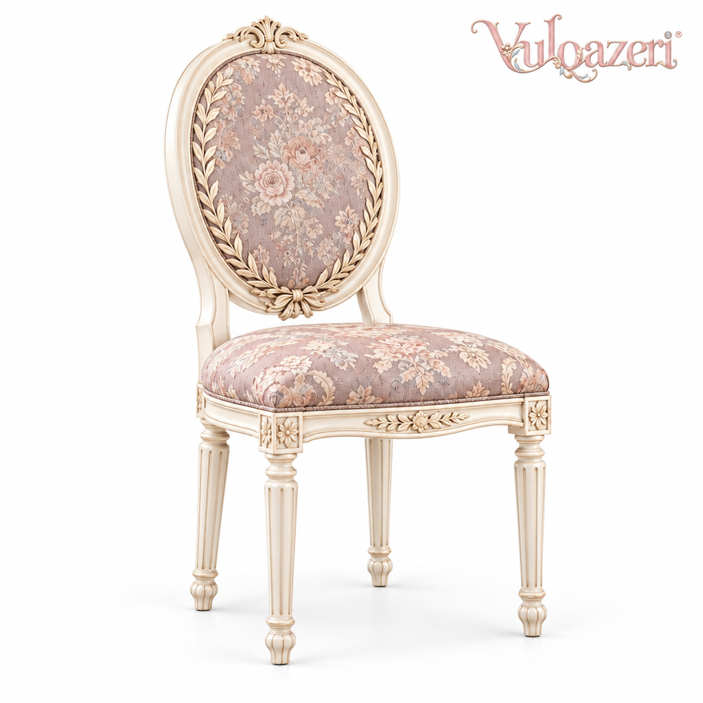 Vulqazeri Lilac Floral Oval-Back Chair view 4