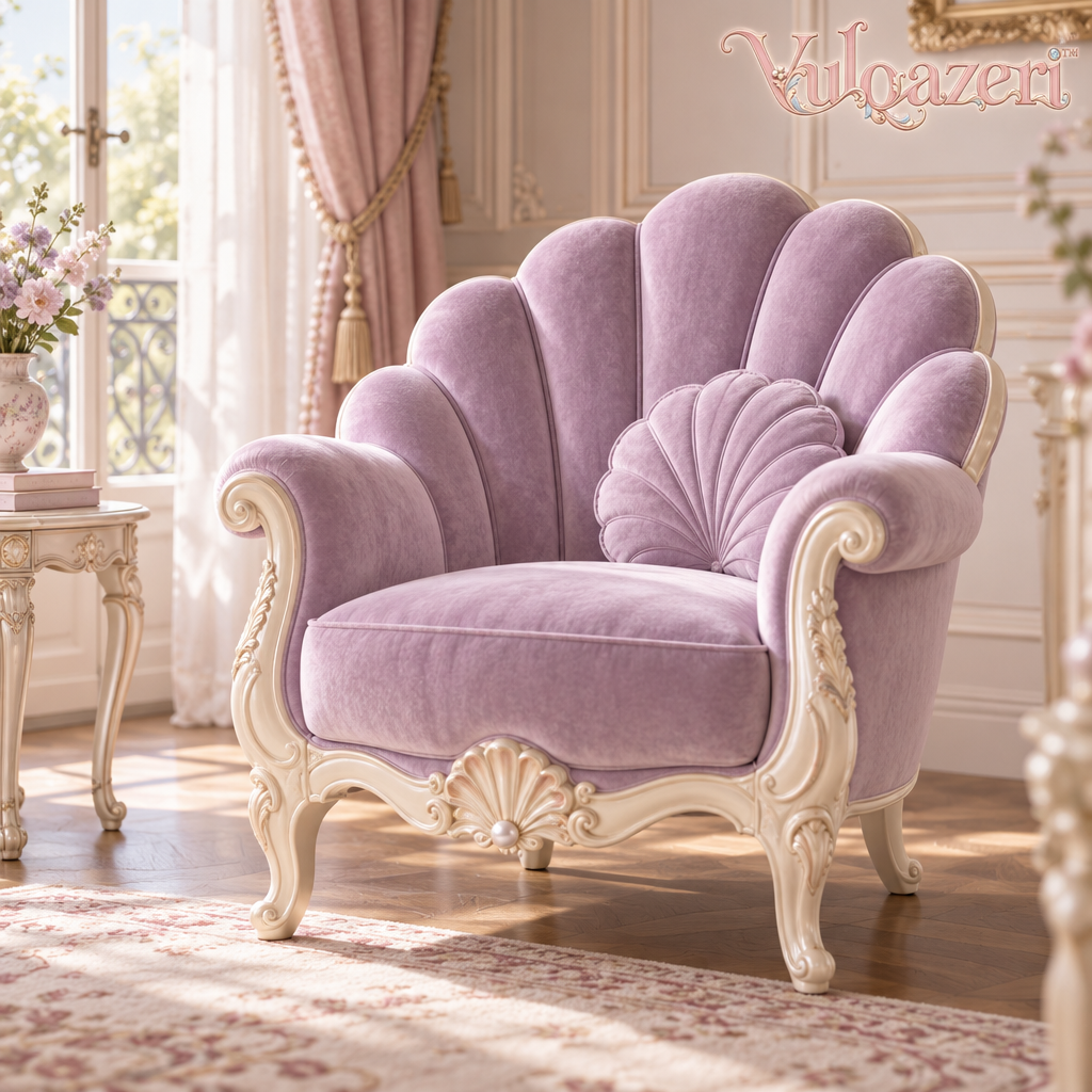 Vulqazeri Lavender Shell Accent Chair view 1