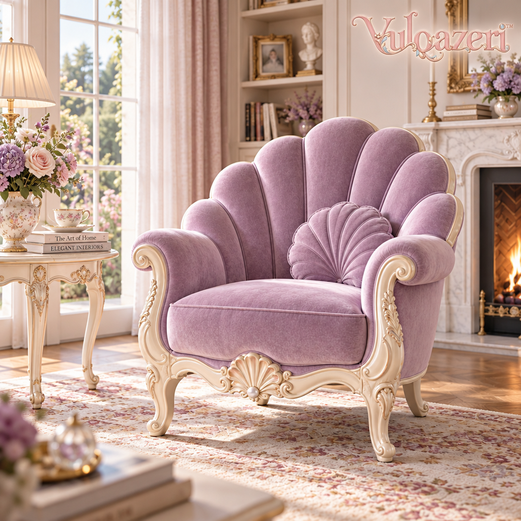 Vulqazeri Lavender Shell Accent Chair view 2