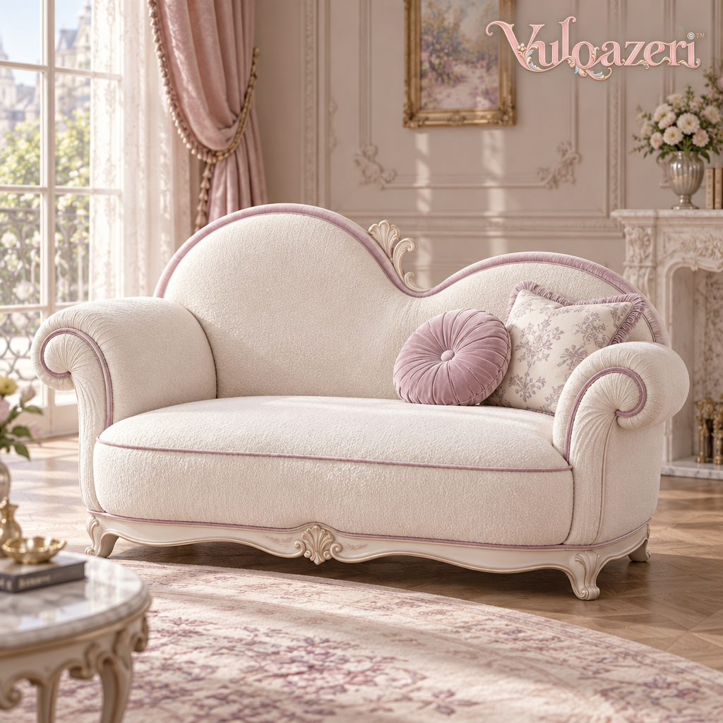 Vulqazeri Ivory Heart-Back Loveseat view 1