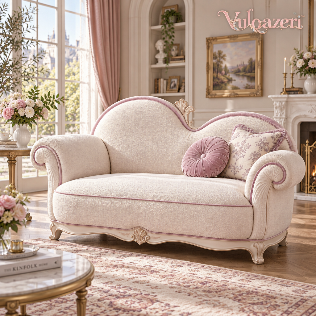 Vulqazeri Ivory Heart-Back Loveseat view 2