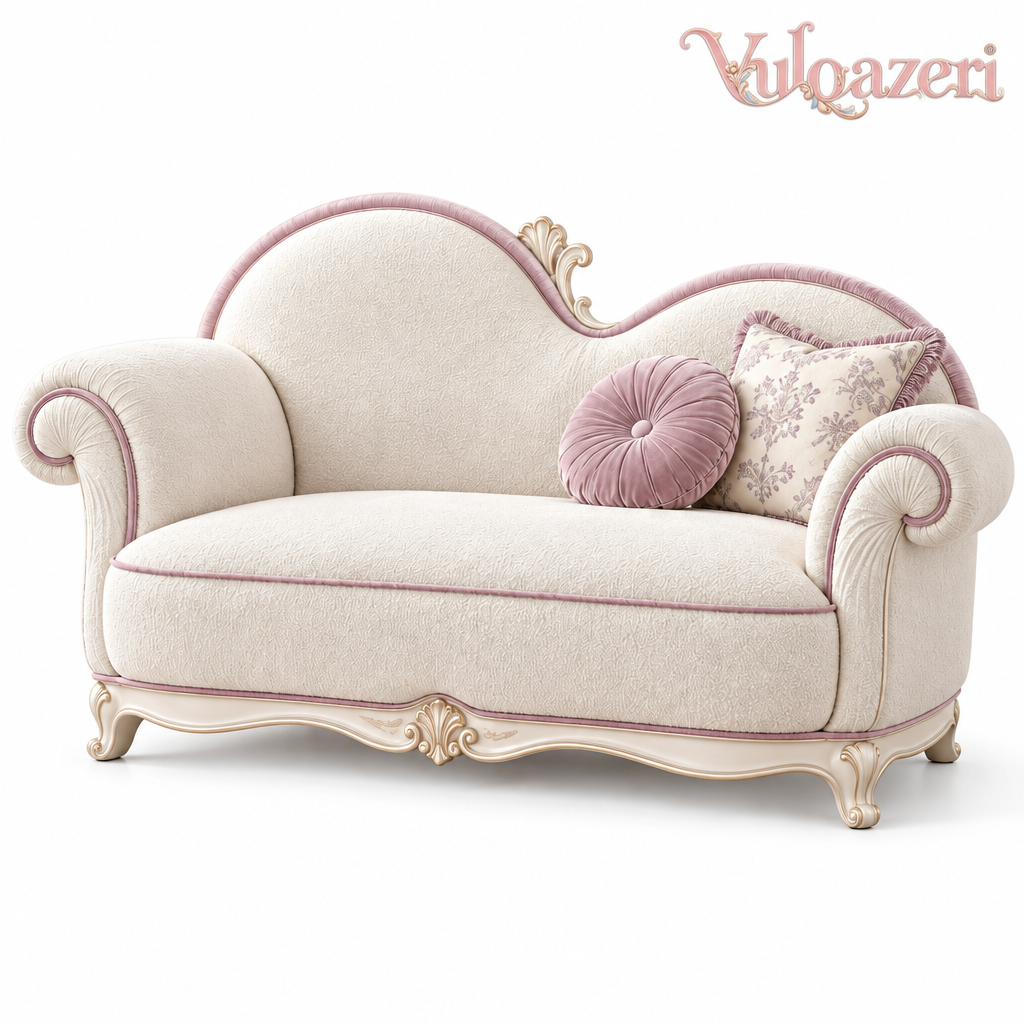 Vulqazeri Ivory Heart-Back Loveseat view 4