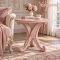 Vulqazeri Blush Scroll Pedestal Side Table view 1