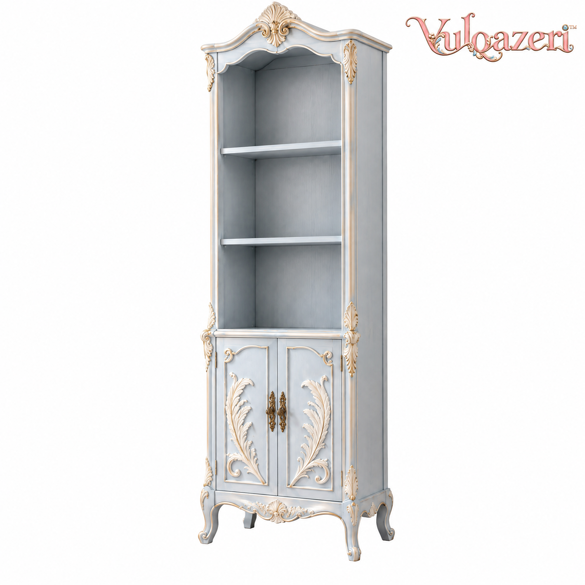 Vulqazeri Powder Blue Ornate Display Cabinet view 3